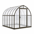 Serre de jardin arquée en aluminium marron et polycarbonate translucide, 190 × 190 × 195 cm, avec porte frontale