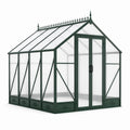 Serre de jardin classique en aluminium vert foncé et polycarbonate translucide, double porte, 250 × 190 × 230 cm