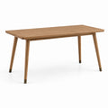 Table à manger rectangulaire en bois et métal, 160 × 80 × 75 cm, bois naturel et bronze, style scandinave