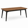 Table à manger rectangulaire 160 × 80 × 75 cm, marron effet bois et métal noir, style industriel
