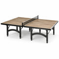 Table de tennis de table d'intérieur 274 × 152,5 × 76 cm, effet bois marron, structure noire avec filet